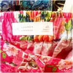 LC Lauren Conrad Button Front Linen Blend Floral Midi Skirt 2X Dark Pink Beachy Photo 6