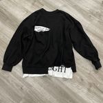 Graphic Black Oversized Crewneck Sweatshirt Photo 2