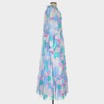 J. Marie Mia Rae Long Sleeve Tiered Maxi Dress Blue Purple Floral Size Small Photo 5