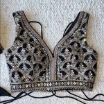 Lashkaraa Embroidered Satin Lehenga Black and Gold XS/S Size undefined Photo 5