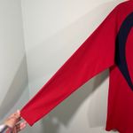 ASICS Women Red & Navy V-neck Athletic Performance Long Sleeve Top Size L Photo 4