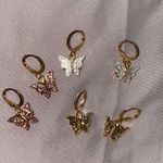 Princess Polly Butterfly hoop dangle glitter gold earrings 3 pairs 🦋 Photo 1