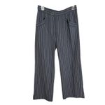 Eileen Fisher Pinstripe Wide Leg Cropped Pants Womens XXS Tencel Navy White Photo 1