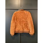 Love Token  Faux Fur copper brown Bomber zip light soft fuzzy Jacket M Photo 1