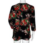 Pioneer Woman Shirt Womens Medium Black Red‎ Floral Flower Casual Bloomcore Photo 3