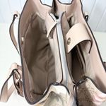 Nine West Beige Floral Tote with Pink and White Accents Photo 7