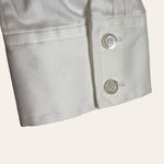 Etcetera Solid White Gathered V-Neck Long Sleeve Collared Blouse Shirt Size 16 Photo 4