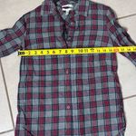 J.Crew  Women‎ Plaid Button Red/Gray Shirt Long Sleeve Boy Fit Size 00. Photo 6