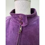 Starting Point Womens Purple Split Pig Skin Leather Bomber Jacket Vintage Size M Size M Photo 5