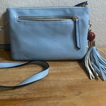 Women’s Light Blue Faux Leather Tassel Crossbody Purse handbag Photo 6