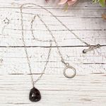 Garnet stone Pendant Silver Necklace Photo 2