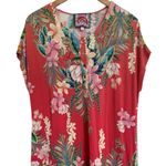 Johnny Was  Rapsodia Maxi Henley Dress Multicolor Floral M Red Green Blue Cream Photo 7