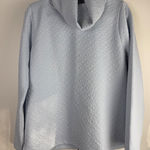 J.Crew  Quilted Geometric Print Cowl Neck Sweatshirt Light Blue Women's L EST Photo 0