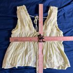 American Eagle Outfitters Light Yellow Ruffled Babydoll Top L Photo 8