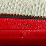 Cuyana Pebbled Leather Long Zip Continental Wallet Black/Red, VGUC, Has Monogram Photo 6