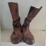 UGG DEANNA Womens Boots Brown Leather Suede Side Zip Buckle Strap 2406 Size 6 Photo 5