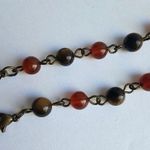 Dark brown suede brown beads glasses chain Photo 1