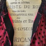 Tracy Reese Vintage  Fuscia Pink Black Sheer Lace Cropped Knit Sweater M Photo 5