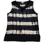 Laura Ashley  Black and Cream Tie-Dye Tank Top Photo 0