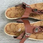 blowfish Brown Woven Leather Aged Brass Buckle Espadrille Sole Sandals Sz 8 Photo 6