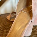 J.Crew light pink suede rounded block heel sandals size 6 Photo 7
