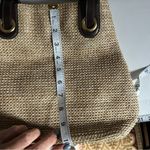 Amanda smith Woven Straw Shoulder Bag Beige with Brown Leather Straps Tan Photo 8