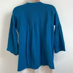 Anthropologie Kenar Elbow Bell Sleeve Scoop Neck Blue Cardigan Sweater Knit Medium Stretchy Photo 2