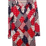 D & Co Beach Coverup Dress Patriotic Nautical USA Boat Size Large Pink Photo 0