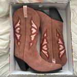 Jeffrey Campbell Fluttering Cowboy Boots in Blush Suede Metallic - Cowgirl Boot Photo 0