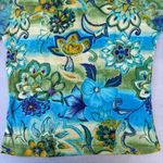 Vintage Y2K Forbidden Floral Fairy Whimsical Blue Green Mesh Short Sleeve Top Size L Photo 9