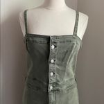 Paige  Utility Jumpsuit Womens Sz 30 Olive Green Button Front Adjustable Strap Photo 2