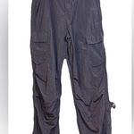 White Fox Boutique White Fox Parachute Cargo Pants Women’s Charcoal Nylon Sz XS Skater Drawstrings Photo 0
