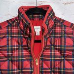 J.Crew Red Vest  BM367 Classic Tartan Plaid Puffer Vest Snap Pockets small Photo 1