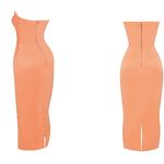 House Of CB Alora Tangerine Strapless Corset Midi Dress - XS Photo 3