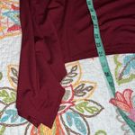 Annabelle small womens burgundy blouse shark bite hem round neck bell sleeve Red Photo 6