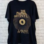 Black Graphic Vinyl Record Short Sleeve Tee Shirt Size XL Photo 0