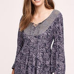 Anthropologie  Marcella Peasant Top S Women's Blouse Purple Bell Boho Baby Doll Photo 0