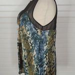 Armani Exchange  Blue Black Sleeveless Blouse Top Medium Photo 2