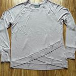 Athleta  Criss Cross long sleeve shirt women size M lightweight pale lavendar Photo 0