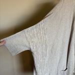 Marla Wynne Tan Boxy Cardigan Poncho Open Front w Pockets Size 2x/3x Linen Blend Photo 8