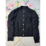 Doe & Rae  Black Ruched Sleeve Bomber Jacket Women's Size S Photo 1