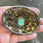 Vintage Art decor Acrylic and rhinestone brooch Photo 0