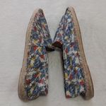 Soludos Multicolored Floral Leaf Print Canvas Jute Slip On Flat Espadrilles Photo 5