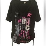 Beverly Hills Polo Club  Black and Pink Short Sleeve Tee Photo 0