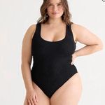 J.Crew NEW Scrunchie Classic Scoopneck One Piece Swimsuit Black 22 NWT Photo 0