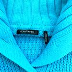 Daisy Fuentes dark  powder blue button down cardigan sweater, size L Photo 9