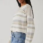 Free People DEVON Cropped Mock Neck Striped Sweater Size XL Photo 0