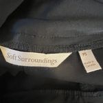 Soft Surroundings Ponte Floral Pull-On Straight Leg Black Pants Leggings Medium Photo 5