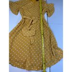 Banana Republic  Yellow Polka Dot Tie Waist Flutter Sleeve Midi Dress 6 Photo 3