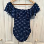 Ralph Lauren Lauren  Blue And White Polka‎ Dot Swimsuit Size 4 Photo 1